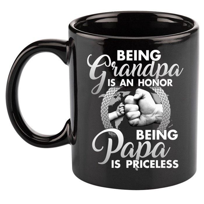 Being Grandpa Is An Honor Being Papa Is Priceless 11oz C Handle Ceramic Mug