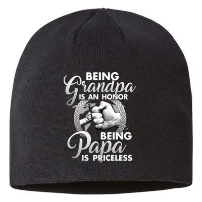 Being Grandpa Is An Honor Being Papa Is Priceless Sustainable Beanie