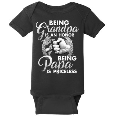 Being Grandpa Is An Honor Being Papa Is Priceless Baby Bodysuit