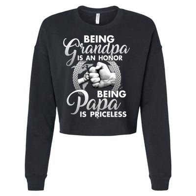 Being Grandpa Is An Honor Being Papa Is Priceless Cropped Pullover Crew