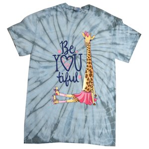 Beautiful Giraffe | Inspire Be You Giraffe Animal Tie-Dye T-Shirt