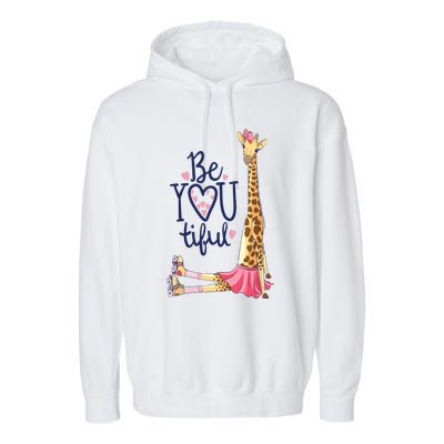 Beautiful Giraffe | Inspire Be You Giraffe Animal Garment-Dyed Fleece Hoodie