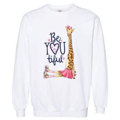 Beautiful Giraffe | Inspire Be You Giraffe Animal Garment-Dyed Sweatshirt