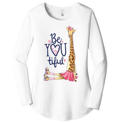 Beautiful Giraffe | Inspire Be You Giraffe Animal Women's Perfect Tri Tunic Long Sleeve Shirt