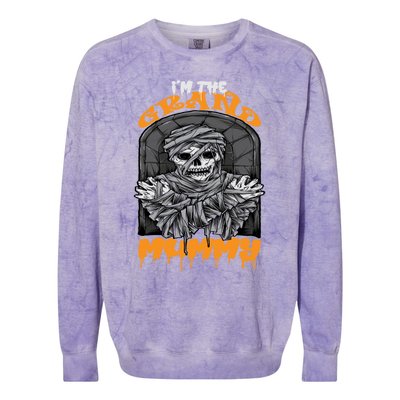 Bootiful Grandma IM The Grand Mummy Halloween Creepy Meaningful Gift Colorblast Crewneck Sweatshirt