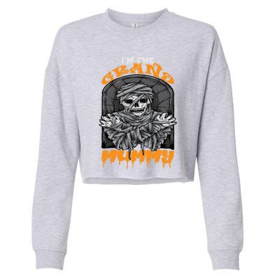 Bootiful Grandma IM The Grand Mummy Halloween Creepy Meaningful Gift Cropped Pullover Crew