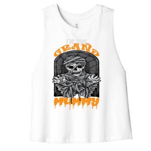 Bootiful Grandma IM The Grand Mummy Halloween Creepy Meaningful Gift Women's Racerback Cropped Tank