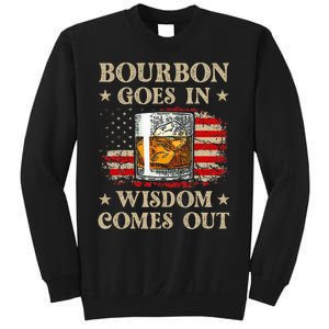 Bourbon Goes In Wisdom Comes Out Funny Drinking Sweatshirt