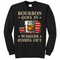 Bourbon Goes In Wisdom Comes Out Funny Drinking Sweatshirt