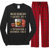 Bourbon Goes In Wisdom Comes Out Funny Drinking Long Sleeve Pajama Set