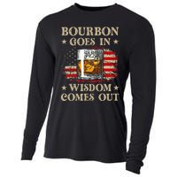 Bourbon Goes In Wisdom Comes Out Funny Drinking Cooling Performance Long Sleeve Crew