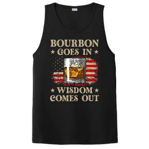 Bourbon Goes In Wisdom Comes Out Funny Drinking PosiCharge Competitor Tank