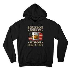 Bourbon Goes In Wisdom Comes Out Funny Drinking Tall Hoodie