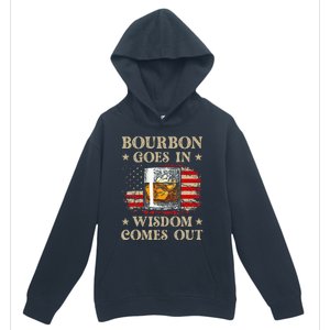 Bourbon Goes In Wisdom Comes Out Funny Drinking Urban Pullover Hoodie