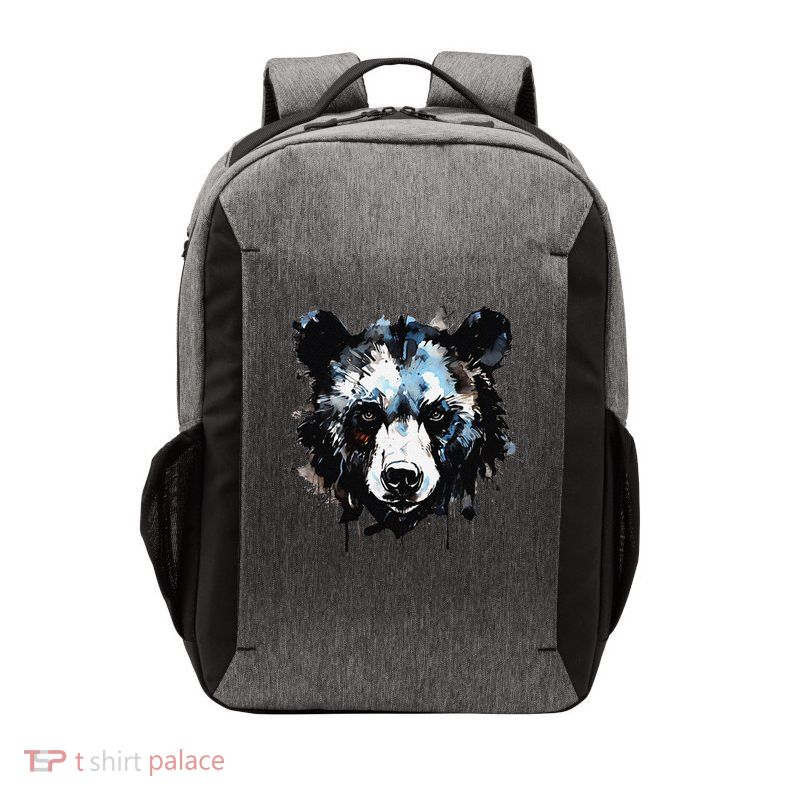 Bear Graphic Intense Abstract Ink Blot Bear Head Vector Backpack