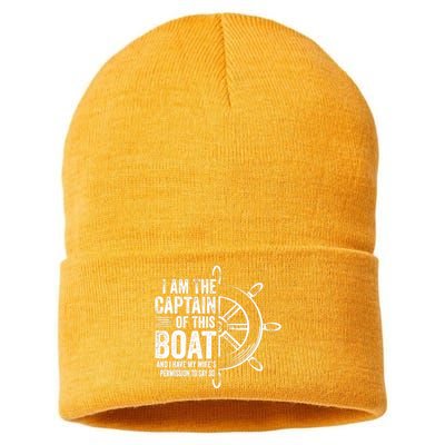 Boating Gifts I Am The Captain Of This Boat Sailing Skipper Sustainable Knit Beanie