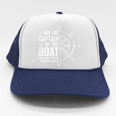 Boating Gifts I Am The Captain Of This Boat Sailing Skipper Trucker Hat