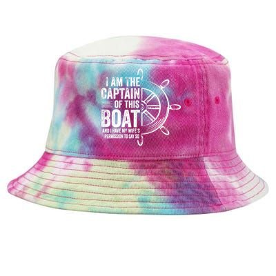 Boating Gifts I Am The Captain Of This Boat Sailing Skipper Tie-Dyed Bucket Hat