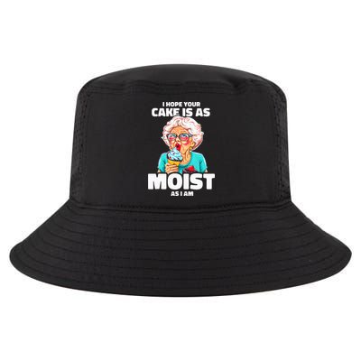 Baking Grandma I Hope Your Cake Is As Moist As I Am Gag Cool Comfort Performance Bucket Hat
