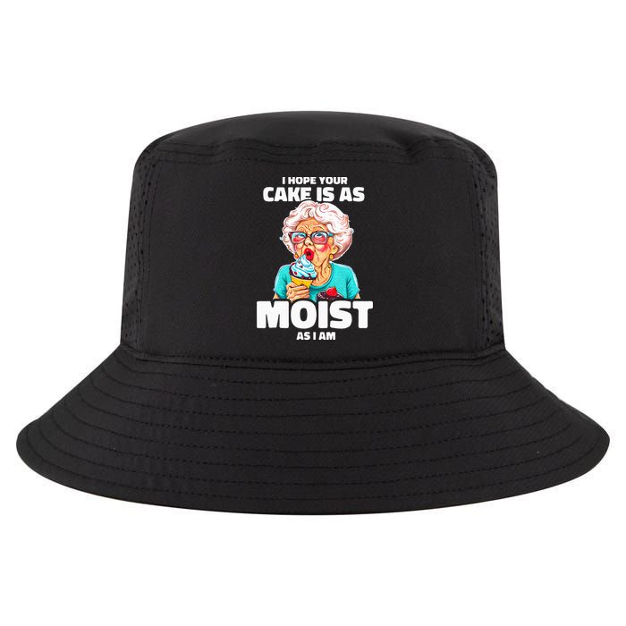 Baking Grandma I Hope Your Cake Is As Moist As I Am Gag Cool Comfort Performance Bucket Hat