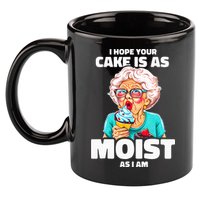 Baking Grandma I Hope Your Cake Is As Moist As I Am Gag 11oz C Handle Ceramic Mug