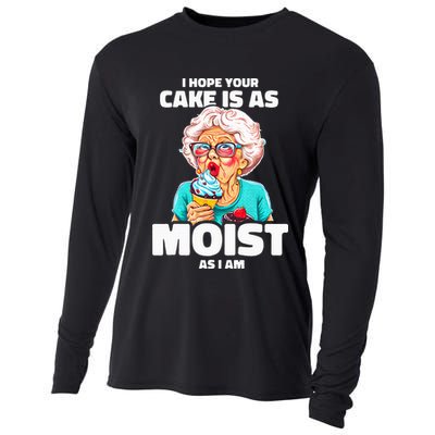 Baking Grandma I Hope Your Cake Is As Moist As I Am Gag Cooling Performance Long Sleeve Crew