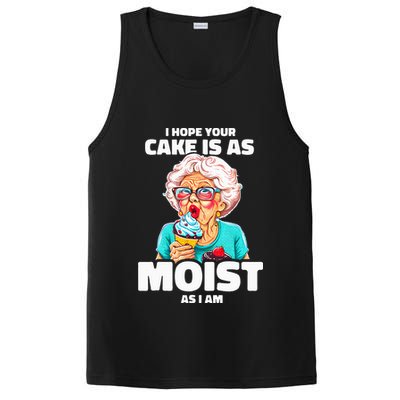 Baking Grandma I Hope Your Cake Is As Moist As I Am Gag PosiCharge Competitor Tank