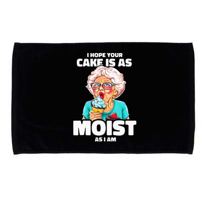 Baking Grandma I Hope Your Cake Is As Moist As I Am Gag Microfiber Hand Towel