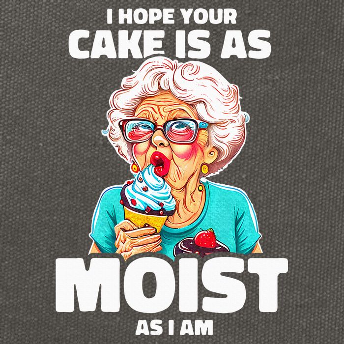 Baking Grandma I Hope Your Cake Is As Moist As I Am Gag Cotton Canvas Backpack