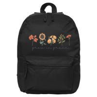 Boho Grow In Grace Wildflower Christian Scripture Religious 16 in Basic Backpack
