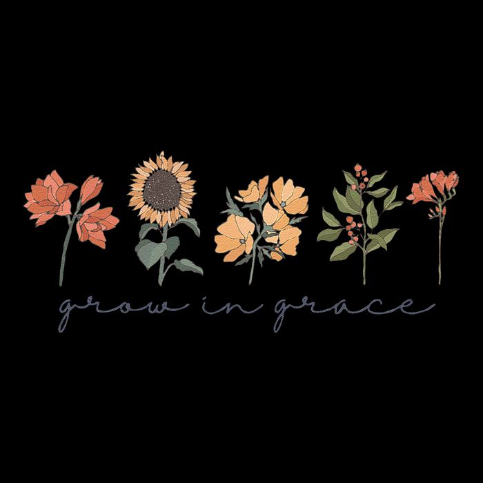 Boho Grow In Grace Wildflower Christian Scripture Religious Tall Sweatshirt