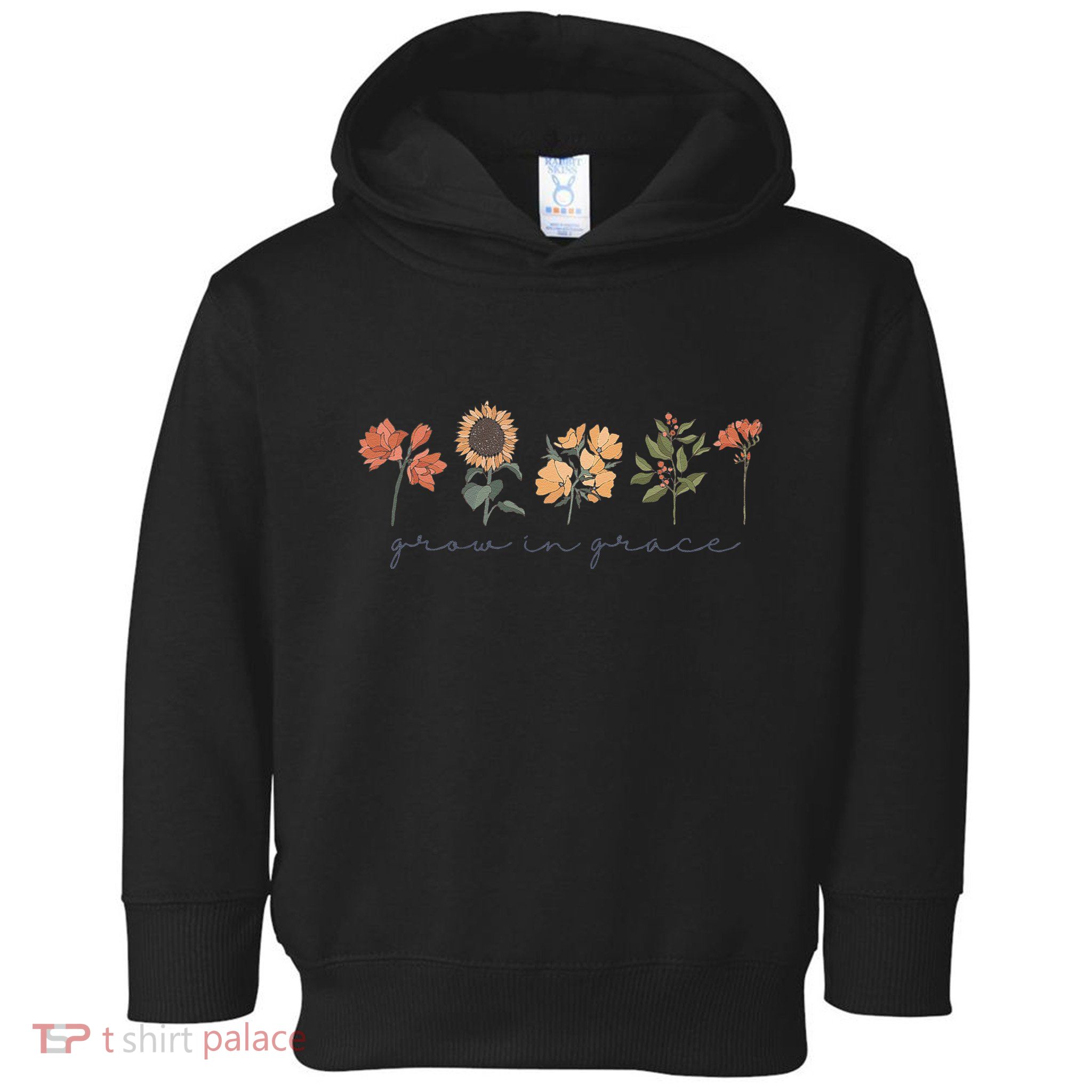 Boho Grow In Grace Wildflower Christian Scripture Religious Toddler Hoodie