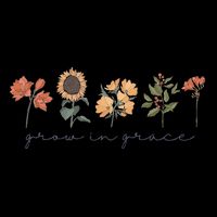 Boho Grow In Grace Wildflower Christian Scripture Religious Zip Tote Bag