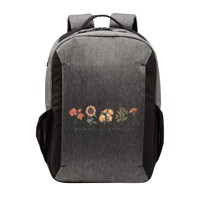 Boho Grow In Grace Wildflower Christian Scripture Religious Vector Backpack