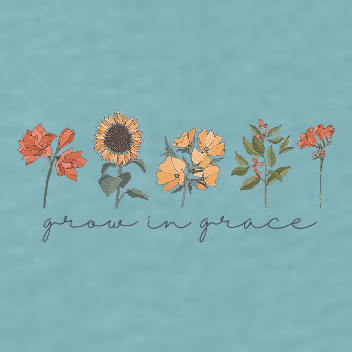 Boho Grow In Grace Wildflower Christian Scripture Religious Sueded Cloud Jersey T-Shirt