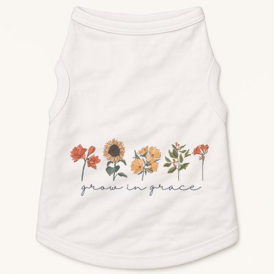 Boho Grow In Grace Wildflower Christian Scripture Religious Doggie Tank