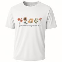 Boho Grow In Grace Wildflower Christian Scripture Religious Performance Shirt