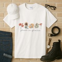 Boho Grow In Grace Wildflower Christian Scripture Religious Tall T-Shirt