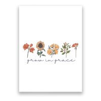Boho Grow In Grace Wildflower Christian Scripture Religious Poster