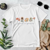 Boho Grow In Grace Wildflower Christian Scripture Religious Premium T-Shirt