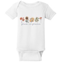 Boho Grow In Grace Wildflower Christian Scripture Religious Baby Bodysuit