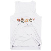 Boho Grow In Grace Wildflower Christian Scripture Religious Tank Top