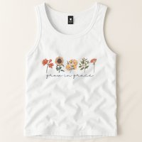 Boho Grow In Grace Wildflower Christian Scripture Religious Tank Top