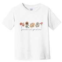 Boho Grow In Grace Wildflower Christian Scripture Religious Toddler T-Shirt