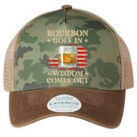 Bourbon Goes In Wisdom Comes Out Funny Drinking Legacy Tie Dye Trucker Hat