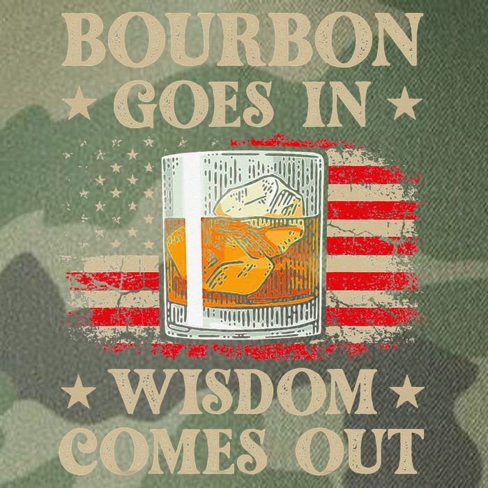 Bourbon Goes In Wisdom Comes Out Funny Drinking Legacy Tie Dye Trucker Hat