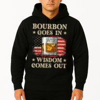 Bourbon Goes In Wisdom Comes Out Funny Drinking Hoodie
