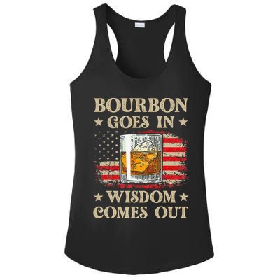 Bourbon Goes In Wisdom Comes Out Funny Drinking Ladies PosiCharge Competitor Racerback Tank