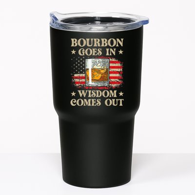 Bourbon Goes In Wisdom Comes Out Funny Drinking Tumbler