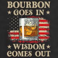 Bourbon Goes In Wisdom Comes Out Funny Drinking 25L Jumbo Tote